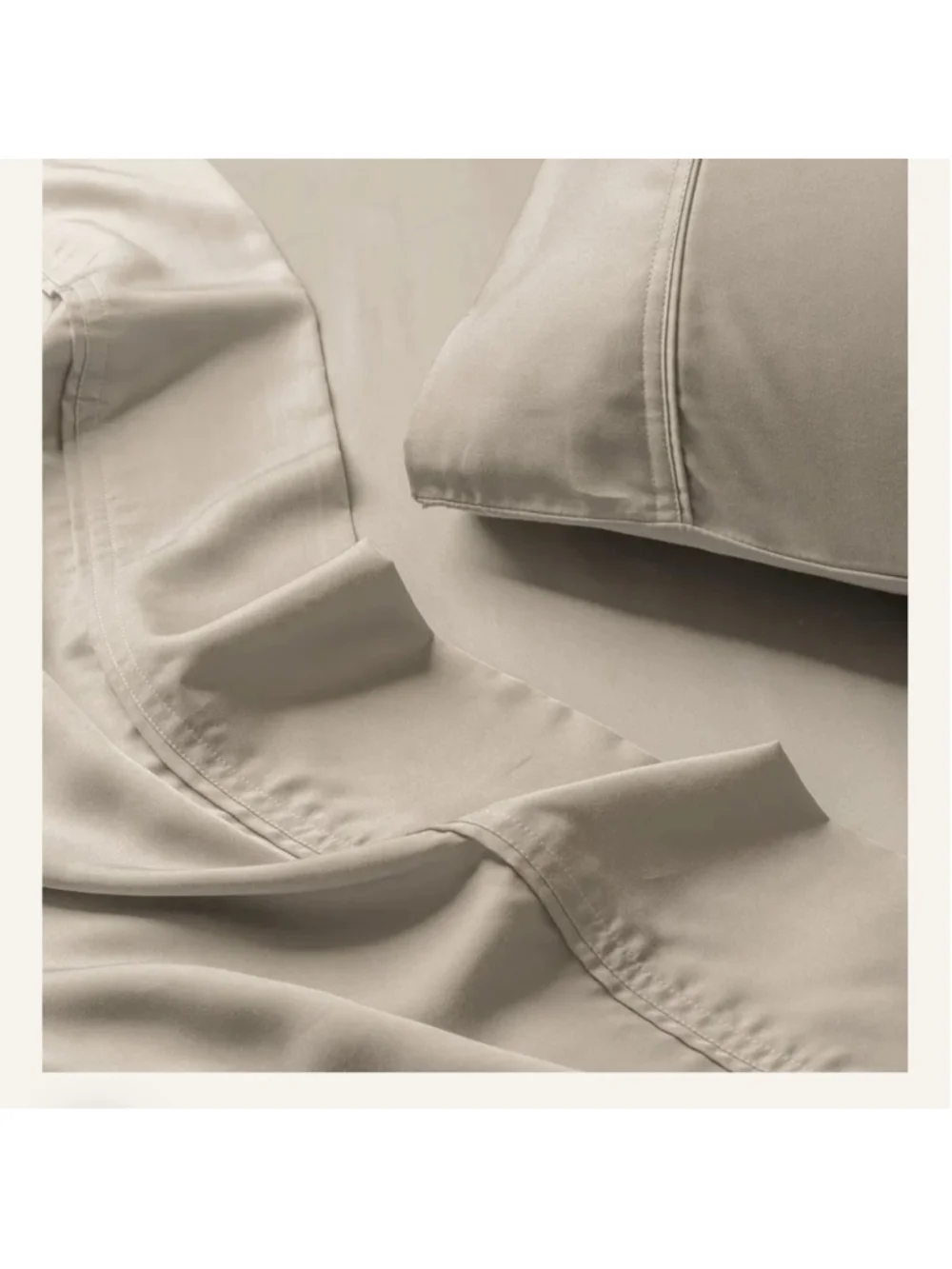 Olive Crate 100% Eucalyptus TENCEL Cooling - QUEEN Sheet Set 4pc Oatmeal